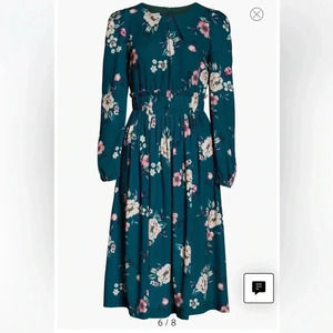 Floral Print Long Sleeve Midi Dress size S
